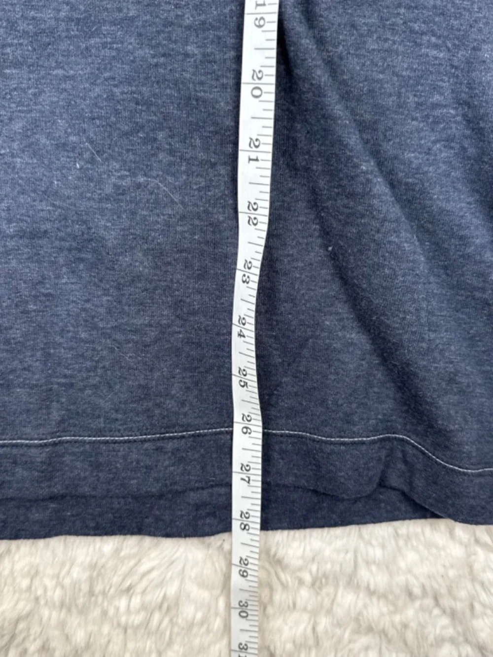 Banana Republic Cotton Blend Blue Grey Henley Long Sleeve 3 Button T-Shirt Large